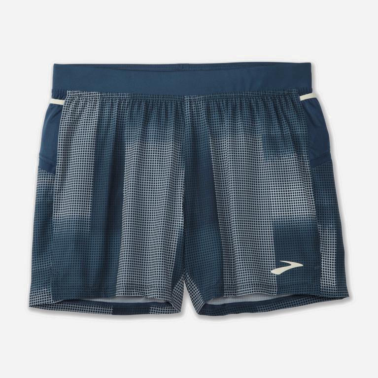 Brooks Sherpa 5 2-In-1 Mens Running Shorts - Indigo Rush Altitude Print - Philippines (781036NJX)